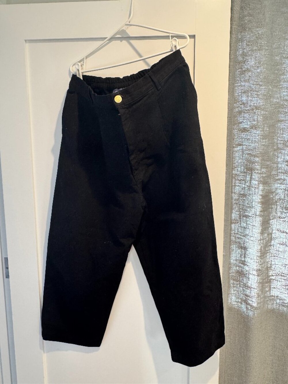 Big Bud Press Black Cropped Wide-Leg Pants with Elastic Waist